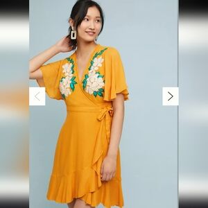 Anthropologie Maxine Embroidered Mini Dress Large